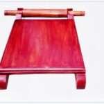 CTmela Wooden Chakla Belan with Stand Original and best wood A beautifully handcrafted square wooden rolling board Highly