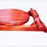 CTmela Wooden Chakla Belan with Stand Original and best wood A beautifully handcrafted round wooden rolling board Highly