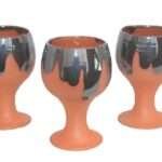 Potter's Clay Terracotta Black Wine Glass.