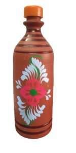 Self Cooling Hand Made Water Bottle, Clay Handmade Earthen Eco-Friendly Water Bottle Mitti Bottle Terracotta Clay Water Bottle -1 Litre, - Image 4