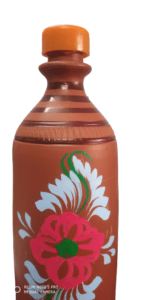 Self Cooling Hand Made Water Bottle, Clay Handmade Earthen Eco-Friendly Water Bottle Mitti Bottle Terracotta Clay Water Bottle -1 Litre, - Image 2