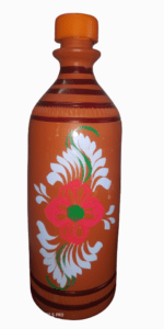 Self Cooling Hand Made Water Bottle, Clay Handmade Earthen Eco-Friendly Water Bottle Mitti Bottle Terracotta Clay Water Bottle -1 Litre, - Image 3