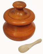 CTmela Wooden Sugar Pot, Salt Pot, Spice Pot, Pickle Jar, Jam Jar Masala Box & Multi use Pot, Jar, Containers & Bowl with Spoon