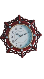 CTmela Brown wooden color Round,30 cm X 30 cm Wall Clock (New Standard).