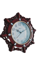 CTmela Brown wooden color Round,30 cm X 30 cm Wall Clock (New Standard). - Image 3