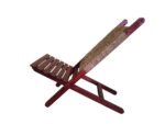 CTmela Wooden folding Chair Solid Mahogany wood With Natural Grass. 1 pice - Image 4